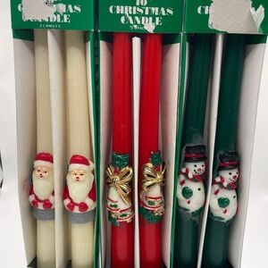 Festive Christmas Candle Set - Red, Green, and White